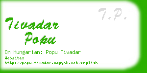 tivadar popu business card